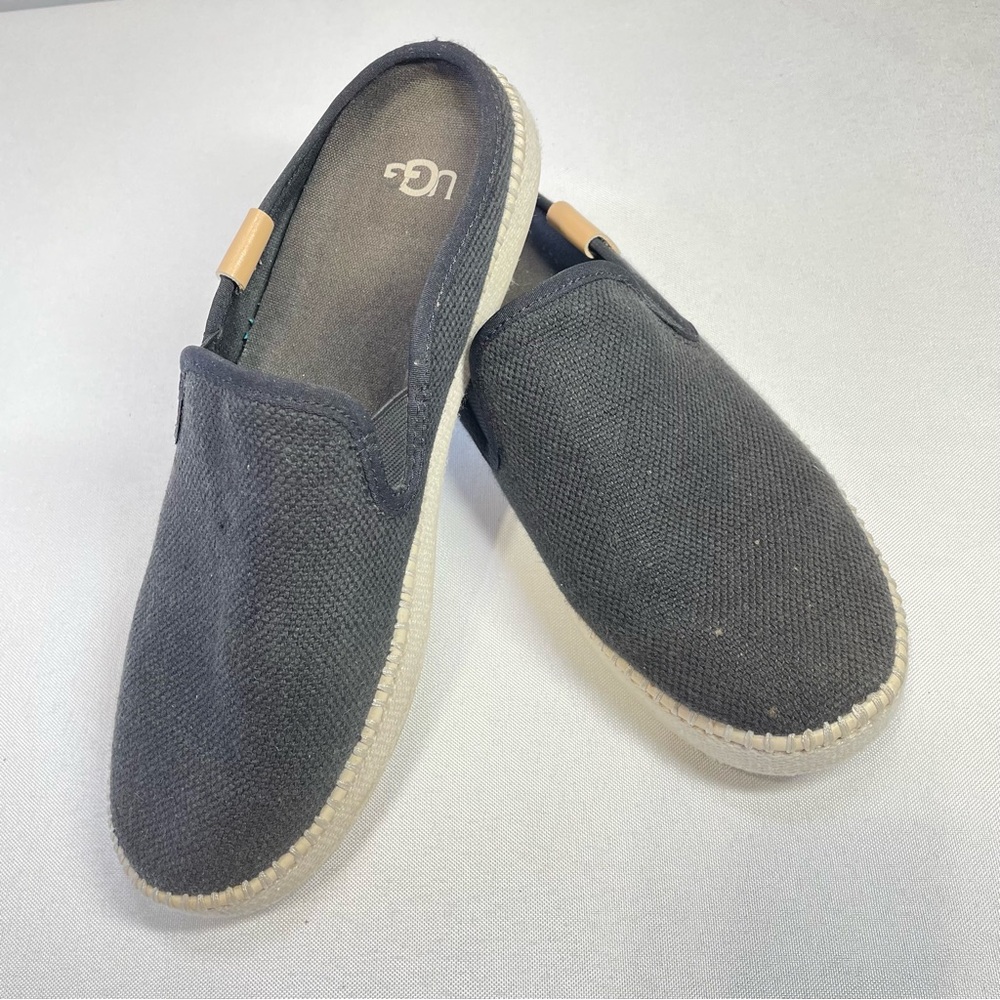 Ugg Womens Delu Black Woven Flat Slip-On Sneakers Shoes Size  7 Medium 1125093 - Picture 7 of 9
